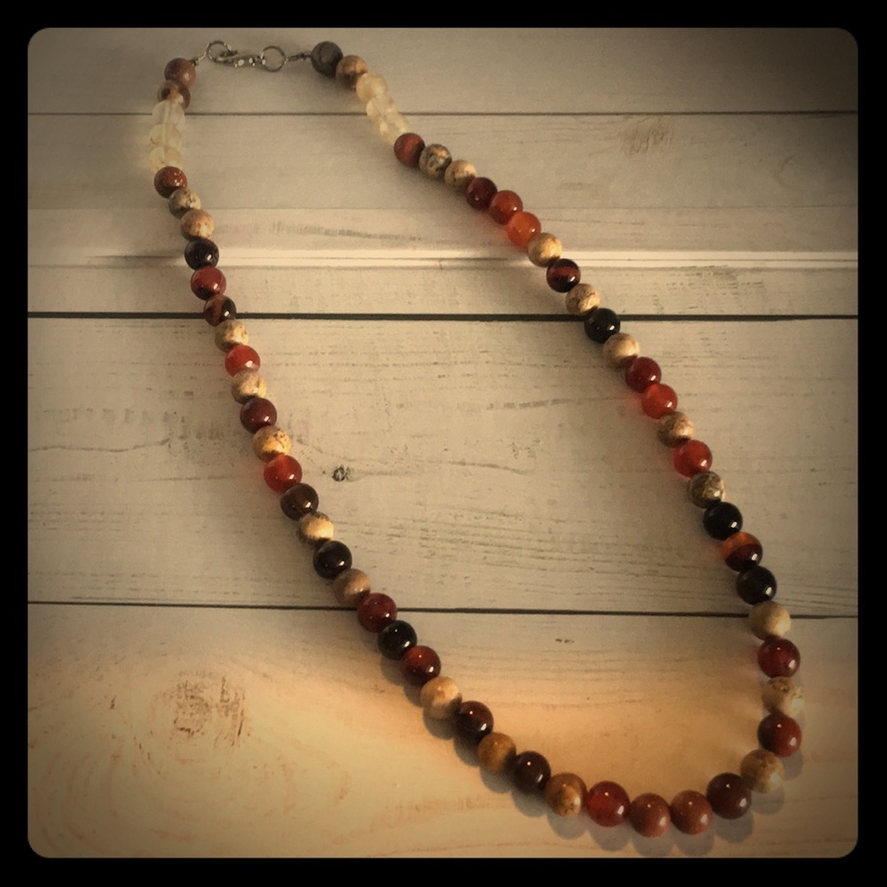 Multi-color Gemstone Necklace 19 in (Custom)